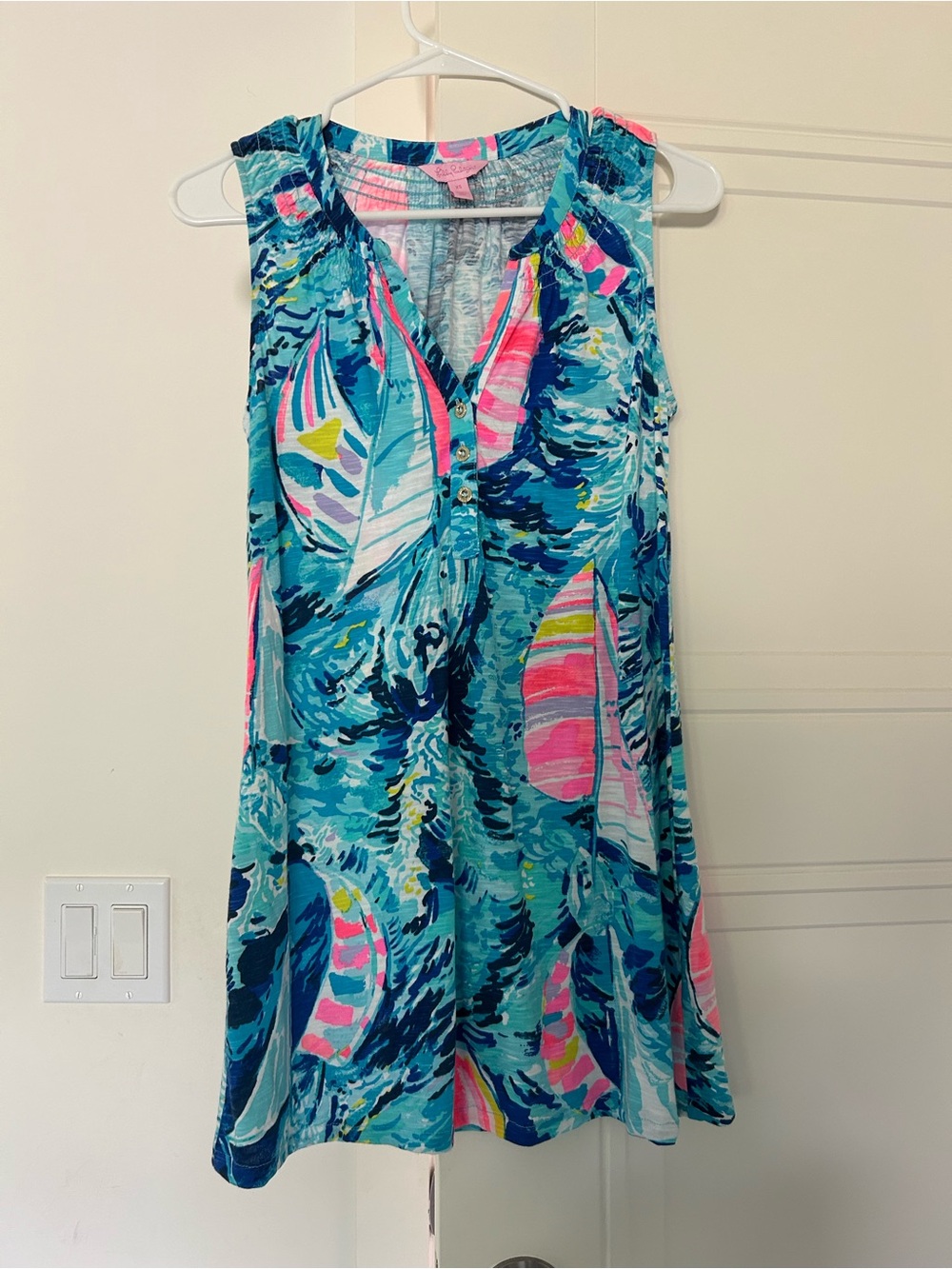 Lilly Pulitzer Multicolor Sleeveless Tunic in Turquoise and Pink